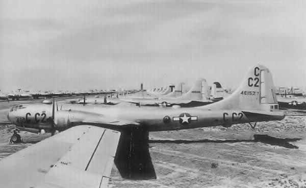 B-29 Superfortresses in storage at Pyote Air Force Base, 1946