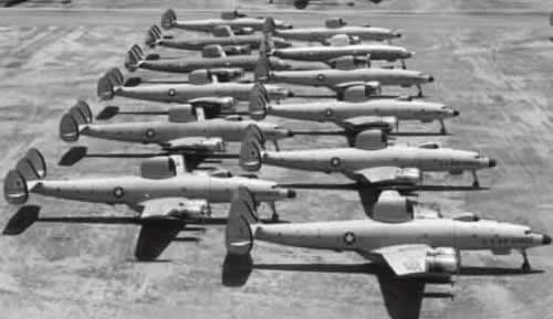 Lockheed C-121 and EC-121 Constellations at Davis-Monthan AFB awaiting scrapping, circa early 1970s