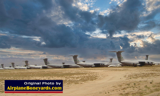 C-141 Starlifter cargo aircraft in storage at Davis-Monthan AFB AMARG facility