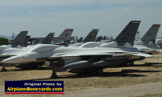 F-16 Fighting Falcons in storage at AMARG