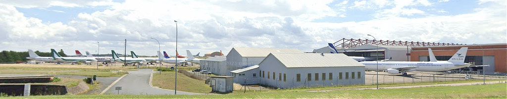 Maintenance and storage facilities at the Châteauroux-Centre Airport in France