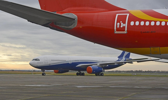 Airliner storage at the Chateauroux Airport in 2021