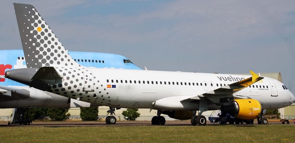 Airliners in storage at the Cotswold Airport 