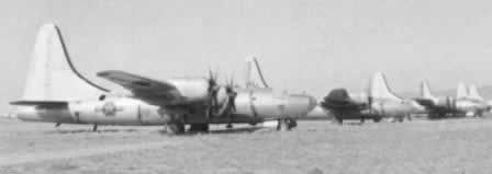 B-32 Dominators awaiting the furnaces, at Kingman AAF after World War II