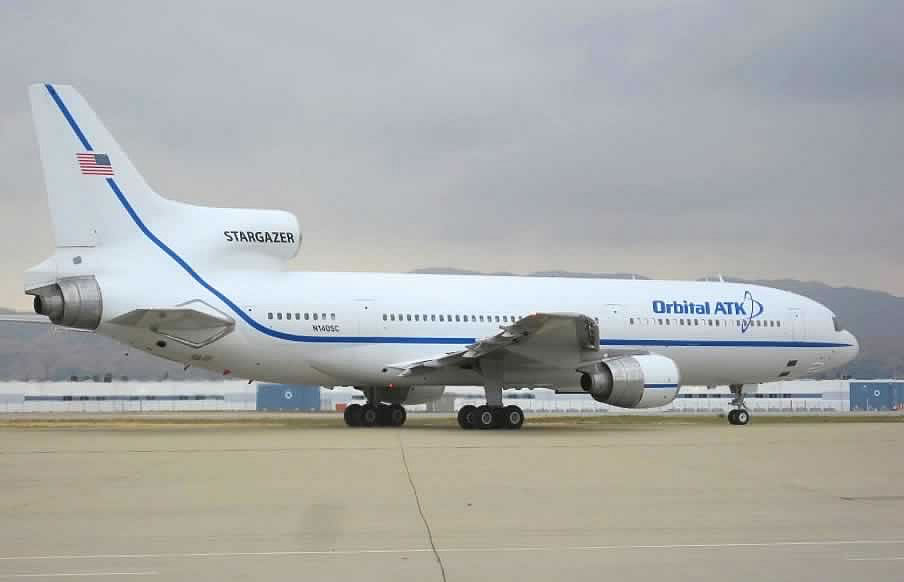 Lockheed L-1011 "Stargazer" of Orbital ATK parked at the Mojave Airport in California