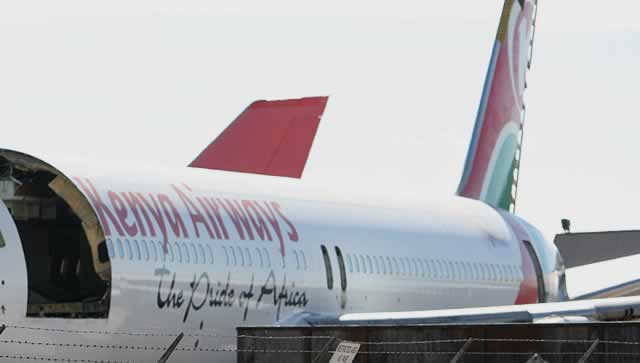 Kenya Airways jetliner at the Roswell International Air Center